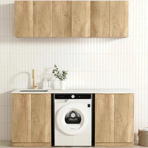 Otti Byron/Bondi Laundry Kit 1960B Natural Oak / Natural Carrara Marble Top LA-1960B-BYN-NCA