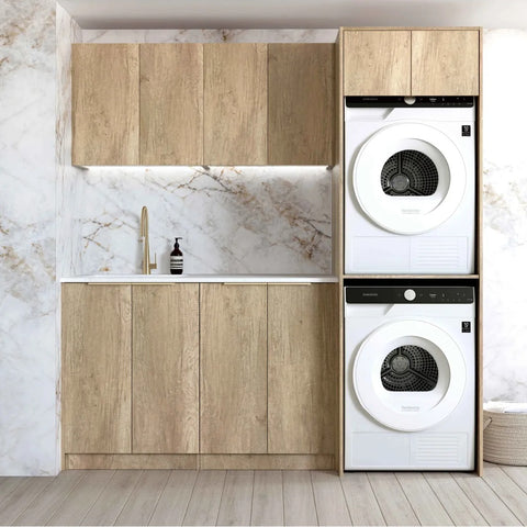 Otti Byron/Bondi Laundry Kit 1960C Natural Oak / Pure White Top LA-1960C-BYN-PW