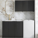 Otti Byron/Bondi Laundry Kit 1715A Black Oak / Natural Carrara Marble Top LA-1715A-BYB-NCA