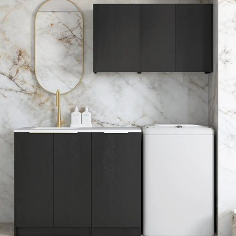 Otti Byron/Bondi Laundry Kit 1715DR-A w/ 400 Drawer Unit Black Oak / Cloudy Carrara Top LA-1715DR-A-BYB-CA