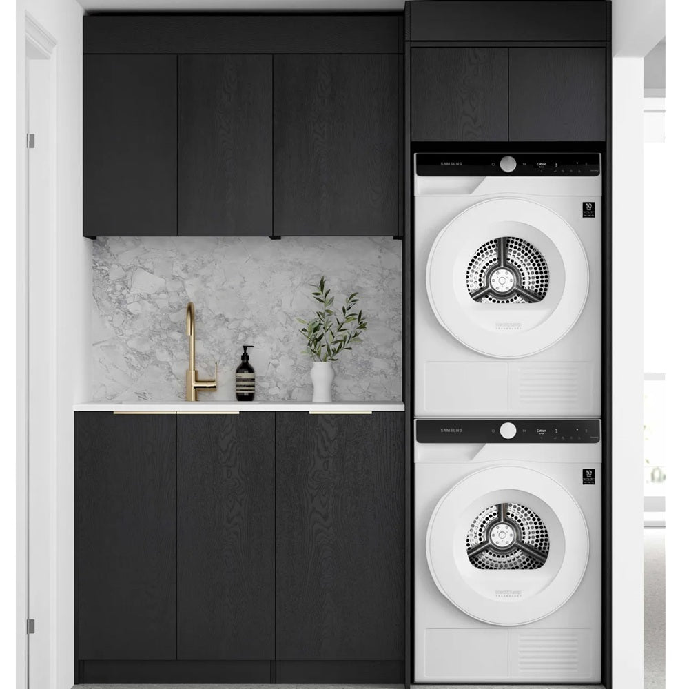 Otti Byron/Bondi Laundry Kit 1715DR-C w/ 400 Drawer Unit Black Oak / Matte White Top LA-1715DR-C-BYB-MW