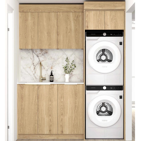 Otti Byron/Bondi Laundry Kit 1715C Natural Oak / Pure White Top LA-1715C-BYN-PW