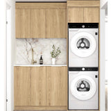 Otti Byron/Bondi Laundry Kit 1715DR-C w/ 400 Drawer Unit Natural Oak / Pure White Top LA-1715DR-C-BYN-PW