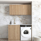 Otti Byron/Bondi Laundry Kit 1305B Natural Oak / Natural Carrara Marble Top LA-1305B-BYN-NCA