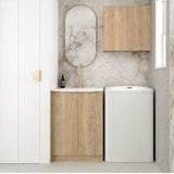 Otti Byron/Bondi Mini Laundry Kit 650mm Natural Oak / Natural Carrara Marble Top LA-650A-BYN-NCA