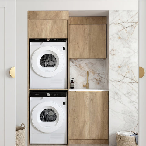 Otti Byron/Bondi Laundry Kit 1305C Natural Oak / Matte White Top LA-1305C-BYN-MW
