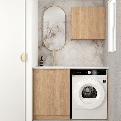 Otti Byron/Bondi Laundry Kit 1305A Natural Oak / Cloudy Carrara Top LA-1305A-BYN-CA