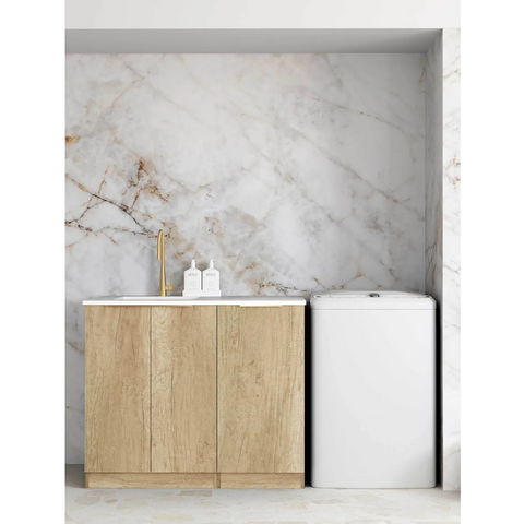 Otti Byron/Bondi Laundry Cabinet 1060mm Natural Oak / Cloudy Carrara Top LA-1060-BYN-CA