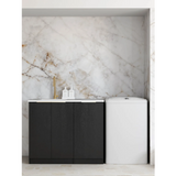 Otti Byron/Bondi Laundry Cabinet 1060mm Black Oak / Pure White Top LA-1060-BYB-PW
