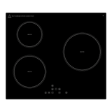 Artusi Induction Cooktop 600mm Stainless Steel Black Schott Glass CAID3PG