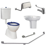 Fienza Accessible Toilet Care Kit (Right Hand 40 Degree Rail) Blue Seat CARE2R