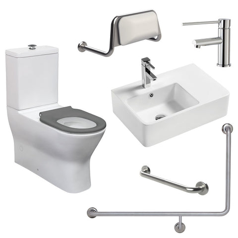 Fienza Accessible Delta Care Kit Right Rail Left Basin White CARE4RL