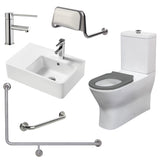 Fienza Accessible Delta Care Kit Left Rail Right Basin White CARE4LR