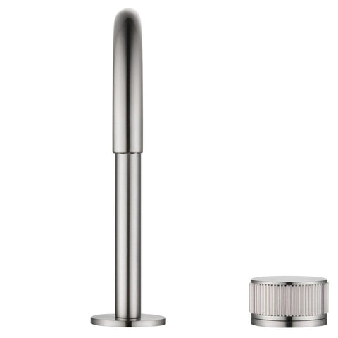 Bella Vista Mica Fluted Soft-Square Hob Basin Mixer Set Brushed Nickel HSB-6-NR-R90-BN