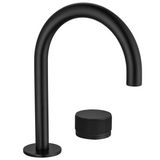 Bella Vista Mica Fluted Gooseneck Hob Basin Mixer Set Black HSB-6-NR-BLK