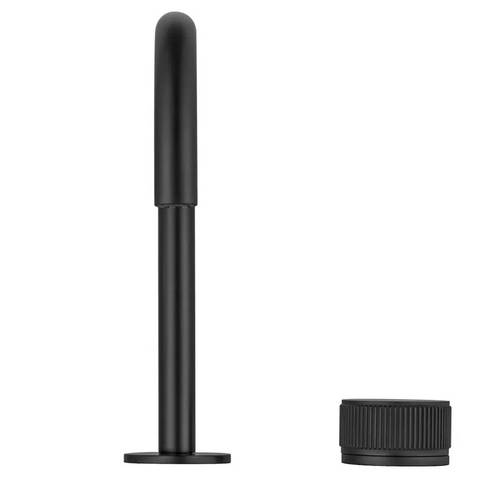 Bella Vista Mica Fluted Gooseneck Hob Basin Mixer Set Brushed Nickel HSB-6-NR-BN