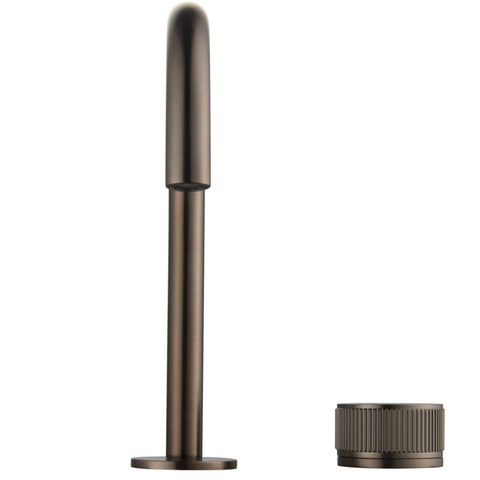 Bella Vista Mica Fluted Soft-Square Hob Basin Mixer Set Dusk Bronze HSB-6-NR-R90-DB