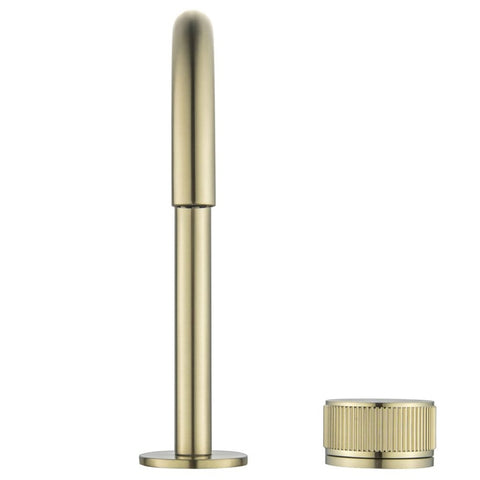 Bella Vista Mica Fluted Soft-Square Hob Basin Mixer Set French Gold HSB-6-NR-R90-FG