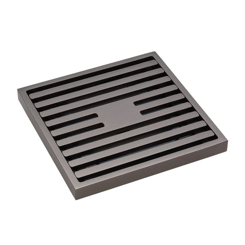 Fienza Floor Waste 100mm Square Slim Grate (88mm Outlet) Gunmetal CHG1085GM