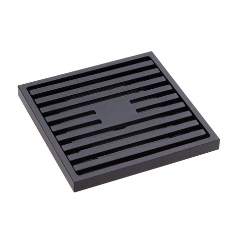 Fienza Floor Waste 100mm Square Slim Grate (88mm Outlet) Matte Black CHG1085MBK