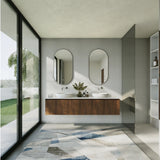 Mallow Crescent Framed Oval LED Mirror 450x900mm Matte Black CRS-4590-MB