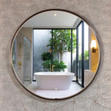 Mallow Crescent Framed Round LED Mirror 900mm Matte Black CRS-9090-MB