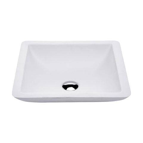 Fienza Classique Above Counter Stone Basin 420x420mm w/ Pop Up Waste Matte White CSB02-PU