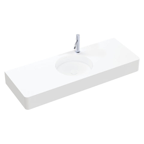 Fienza Encanto Solid Surface Wall Hung Centre Basin w/ Overflow (1 Taphole) 1200x450mm Matte White CSB11-120