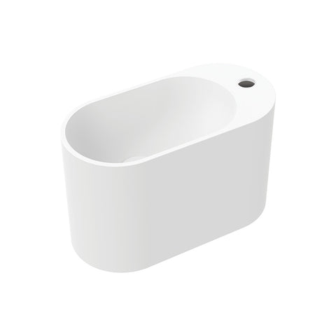 Fienza Ari Wall Hung Solid Surface Basin (1 taphole) 450x220mm Matte White CSB311-1