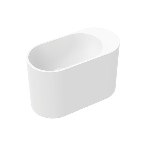 Fienza Ari Wall Hung Solid Surface Basin (No taphole) 450x220mm Matte White CSB311
