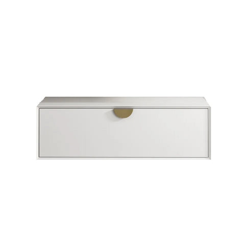 Otti Moonlight Wall Hung Cabinet 900mm Single Basin (Gold Handle) White (Cabinet Only) ML900W