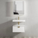 Otti Moonlight Wall Hung Cabinet 700mm Single Basin (Gold Handle) White (Cabinet Only) ML750W