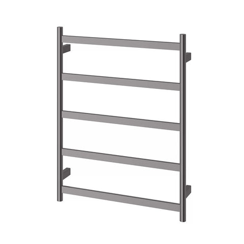 Phoenix Five Flat Bar Heated Towel Ladder 550mm x 740mm Brushed Carbon 652-8750-31
