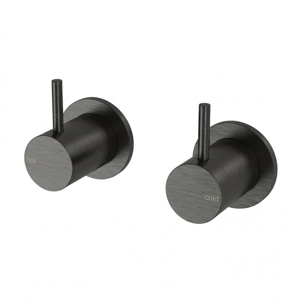 Phoenix Vivid Slimline Wall Top Assemblies 15mm Extended Spindles Brushed Carbon VS067-31-1