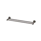 Phoenix Radii Double Towel Rail 600mm Round Plate Brushed Carbon RA813-31