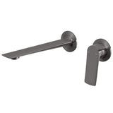 Phoenix Kusabi Switchmix Wall Basin / Bath Mixer Set 200mm Fit-Off Kit Brushed Carbon 138-2812-31-1
