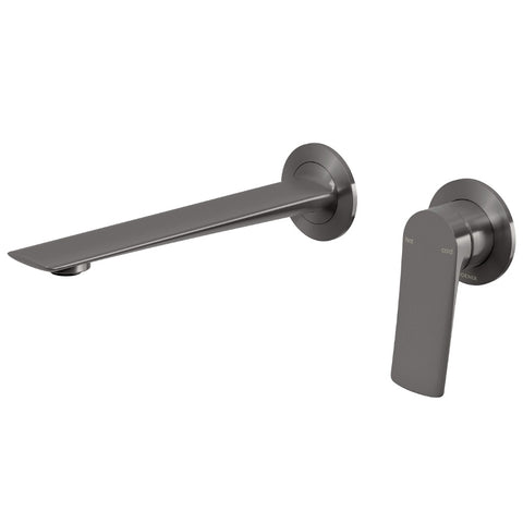 Phoenix Kusabi Switchmix Wall Basin / Bath Mixer Set 200mm Fit-Off Kit Brushed Carbon 138-2812-31-1