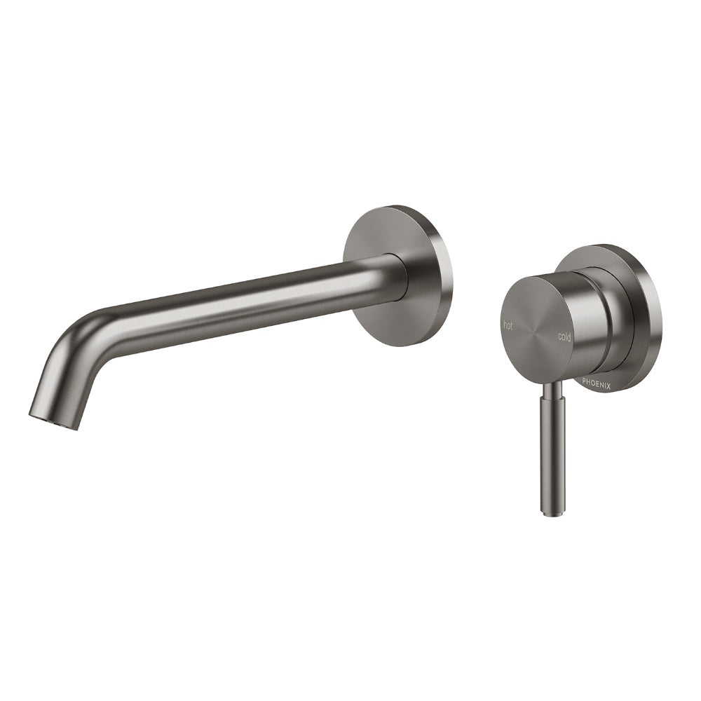 Phoenix Vivid Mkii Switchmix Wall Basin / Bath Mixer Set 200mm Brushed Carbon 146-2810-31-1