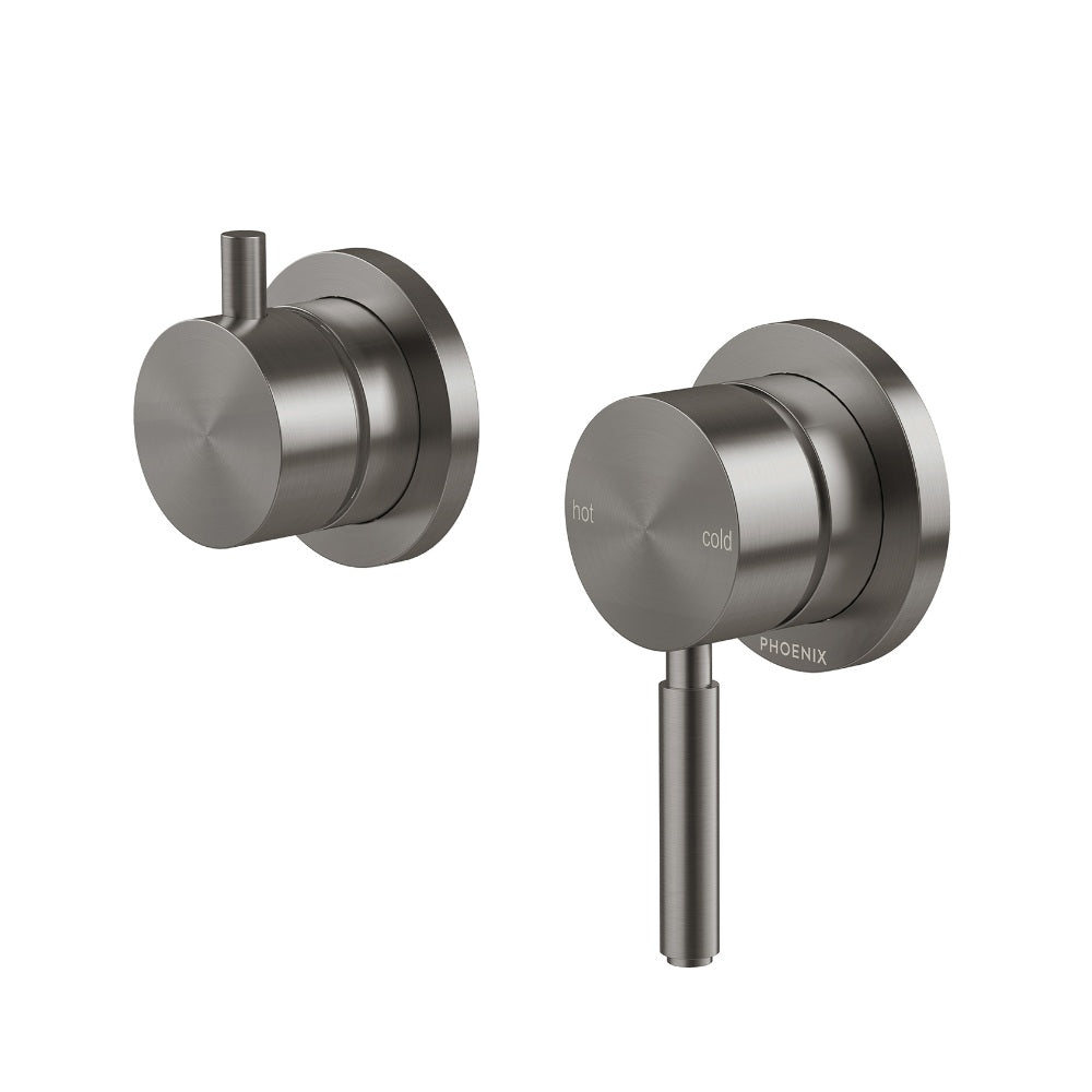 Phoenix Vivid Mkii Switchmix Shower / Bath Diverter Mixer Fit-Off Kit Brushed Carbon 146-2940-31-1