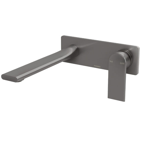Phoenix Teel Switchmix Wall Basin / Bath Mixer Set 200mm Fit-Off Kit Brushed Carbon 118-2812-31-1