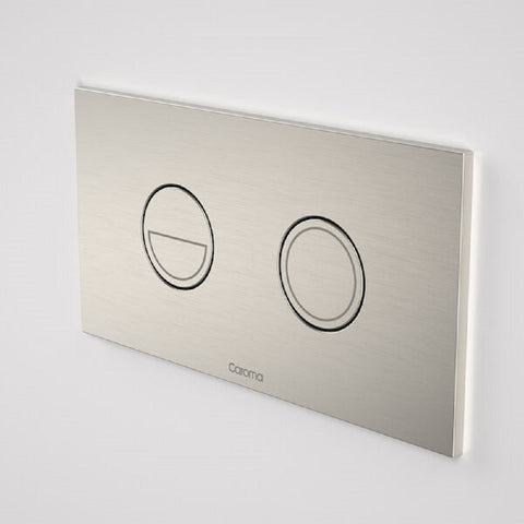 Caroma Invisi Series II Round Dual Flush Plate & Buttons Brushed Nickel 237088BN