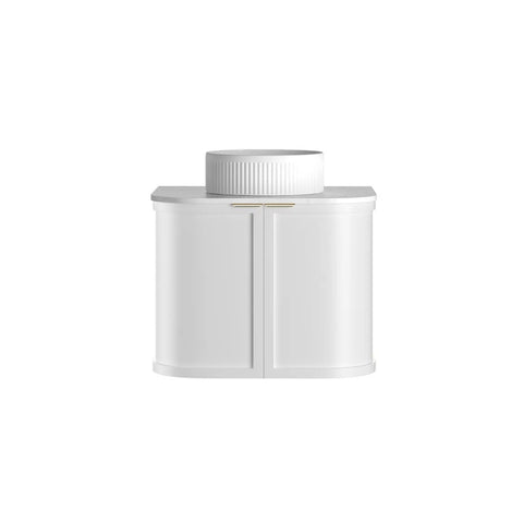 Otti Hampshire Wall Hung Curve Vanity 600mm Satin White w/ Natural Carrara Marble Top BOH600WST-NCA