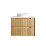 Otti Byron Wall Hung Cabinet Only Fluted 750mm Woodland Oak BYW750L