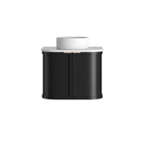 Otti Hampshire Wall Hung Curve Vanity 600mm Satin Black w/ Natural Carrara Marble Top BOH600BST-NCA