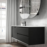 Otti Byron Wall Hung Vanity 1200mm Black Oak w/ Ceramic Top BY1200BCT