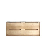 Otti Byron Wall Hung Cabinet Only Double Bowl 1200mm Natural Oak BY1200N-D