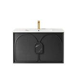 Otti Laguna Mk II Wall Hung Vanity 900mm Black Oak w/ Ceramic Top LGM900BCT