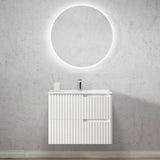 Otti Noosa Wall Hung Vanity 750mm Satin White w/ Ceramic Top NS750WCT