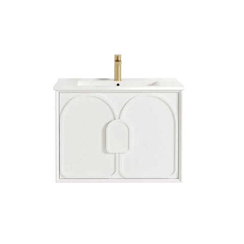 Otti Laguna Mk II Wall Hung Vanity 750mm Matte White w/ Ceramic Top LGM750WCT