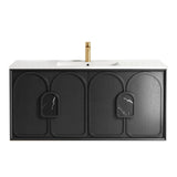 Otti Laguna Mk II Wall Hung Cabinet Only 1200mm Black Oak LGM1200B